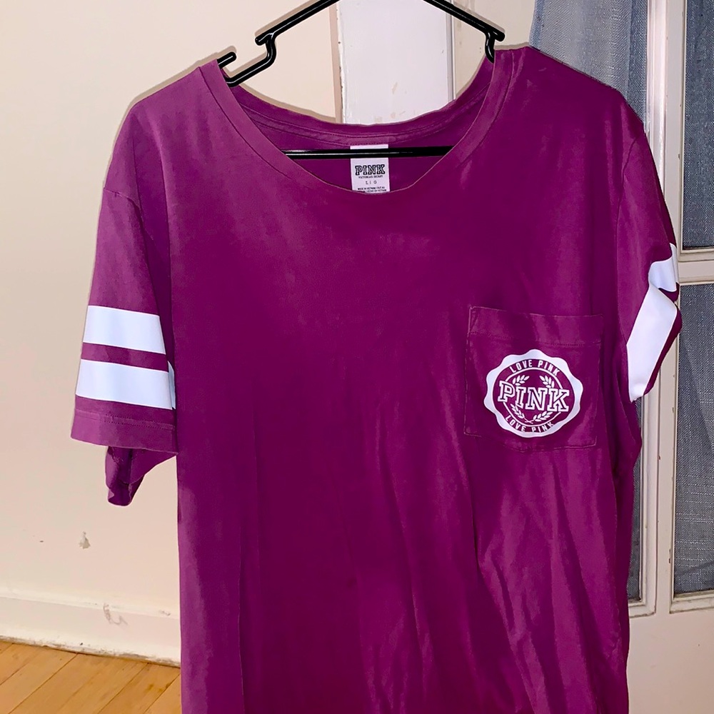 LARGE Victoria’s Secret Pink Purple Campus Tee